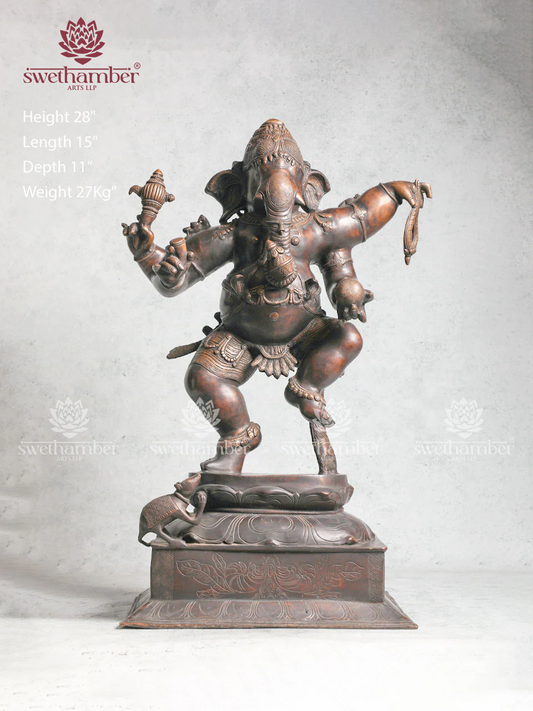 Brass Antique Dancing Ganesh Showpiece For Home Decor