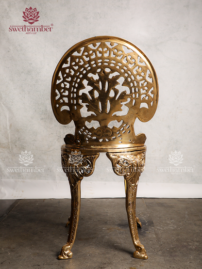 Handcrafted Brass Chair | Traditional Decorative Seating