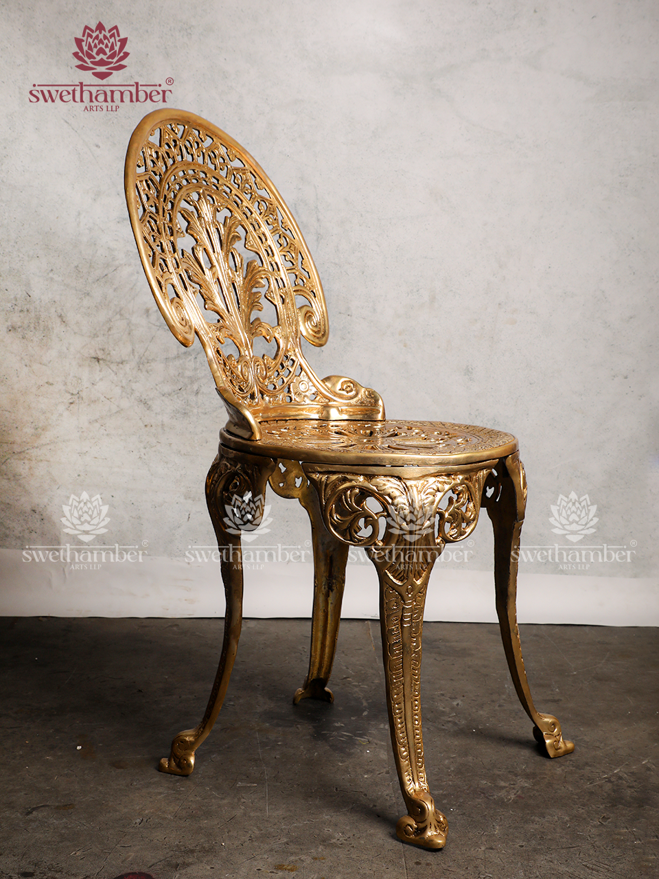 Handcrafted Brass Chair | Traditional Decorative Seating