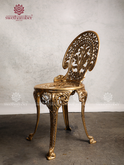 Handcrafted Brass Chair | Traditional Decorative Seating