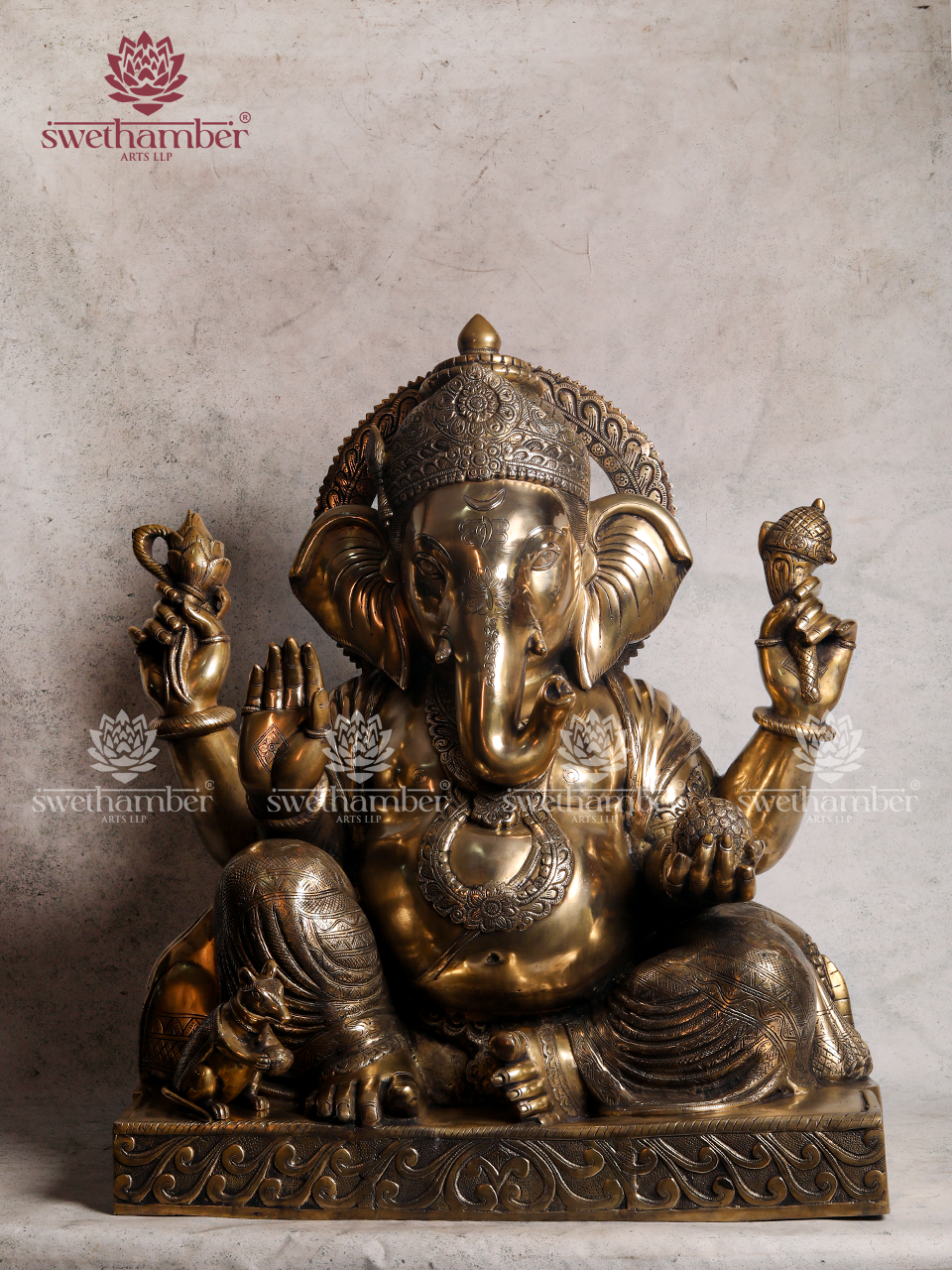 Premium Brass  Large Ganesha Idol for Pooja & Vastu