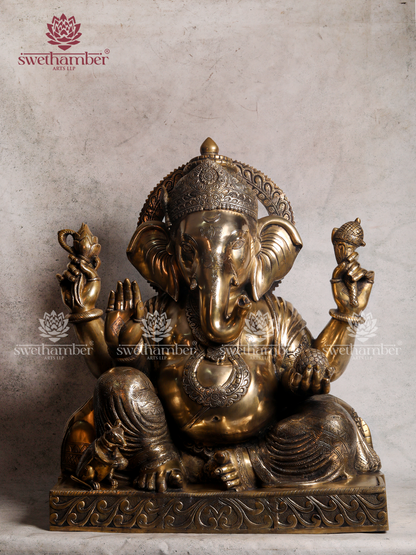 Premium Brass  Large Ganesha Idol for Pooja & Vastu