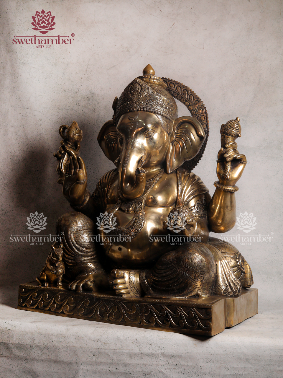 Premium Brass  Large Ganesha Idol for Pooja & Vastu