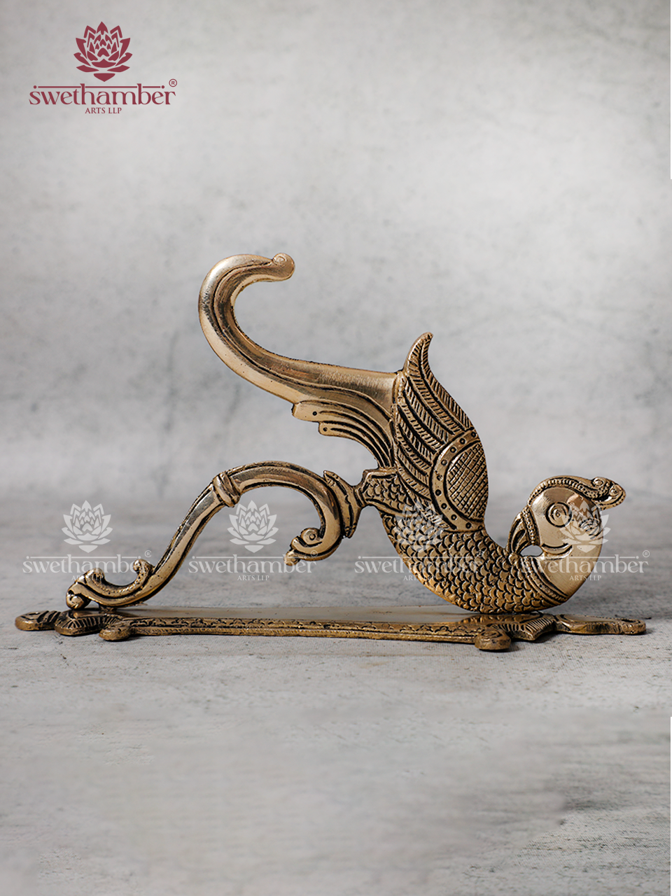 Wall Mount Brass Brackets for Temple Lamps and Bells