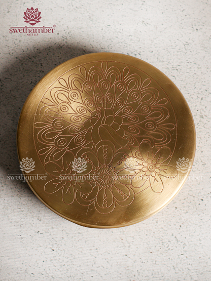 Antique Finish Brass Dibbi for Pooja, Kitchen & Gifting