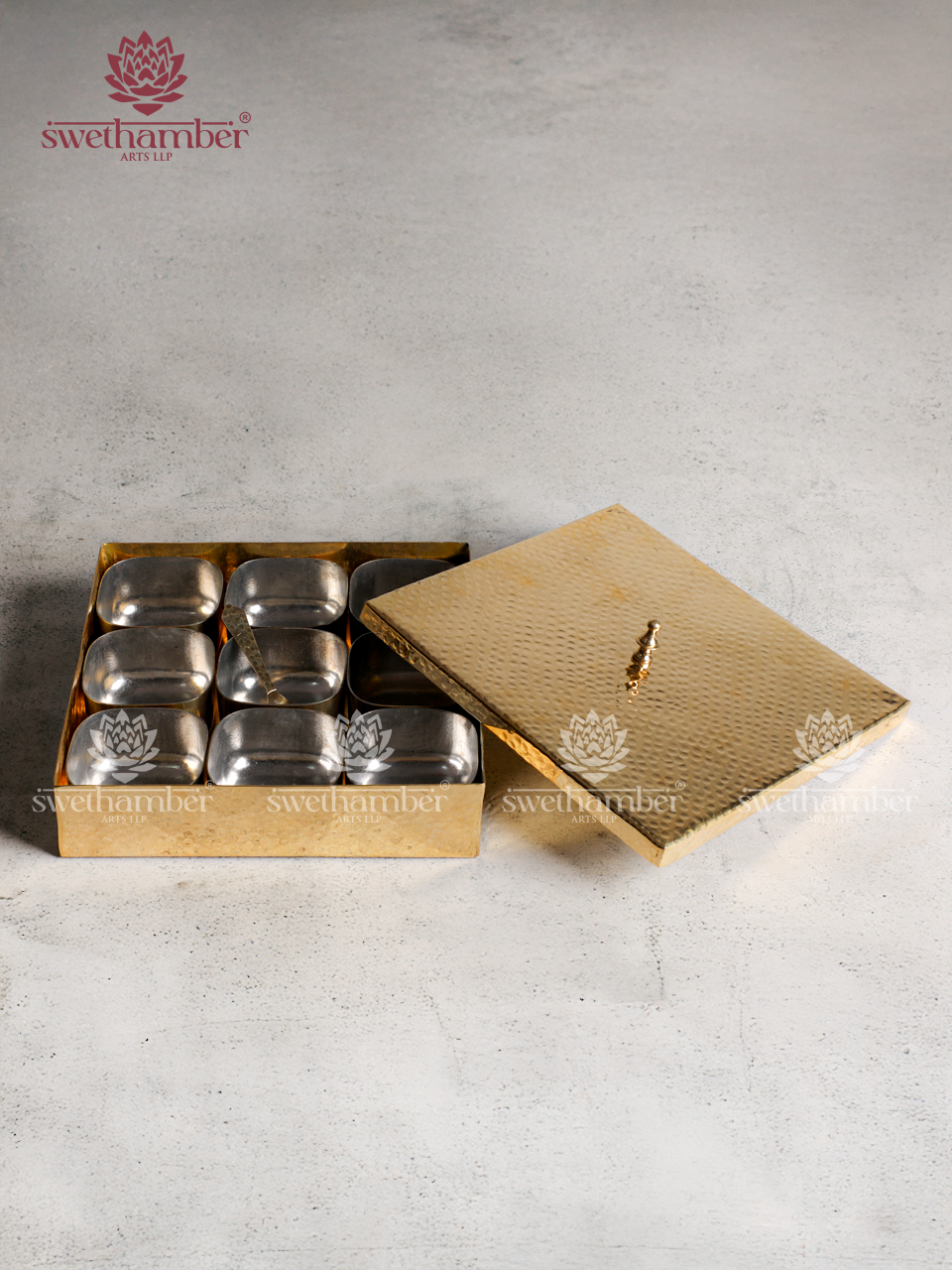 Traditional Brass Masala Box