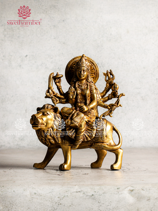 Divine Brass Goddess Durga Murti