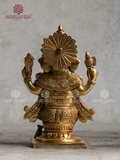 Small Size Brass Ganesha Idol for Pooja & Gifting