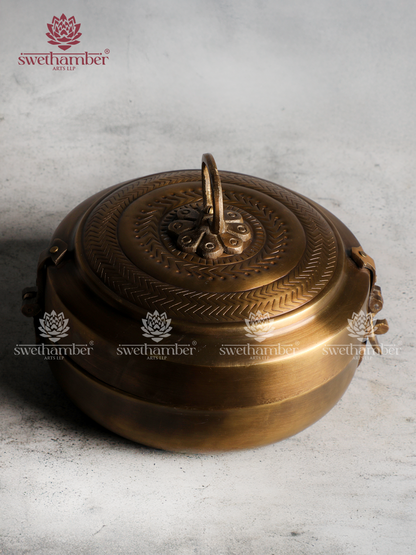 Brass Chapati / Pan Dan Box | Traditional Roti Storage Box