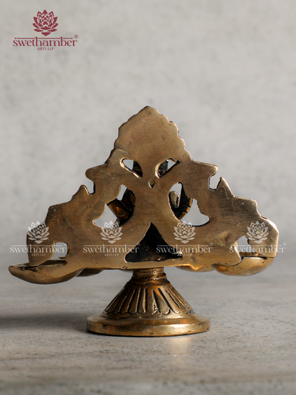 Small Brass Deepa with Laxmi – Mini Oil Lamp for Pooja & Home Décor