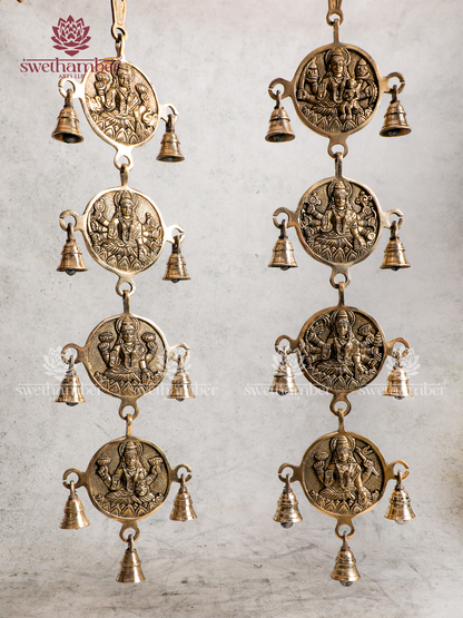 Brass Ashta Lakshmi Wall Hanging with Antique Finish