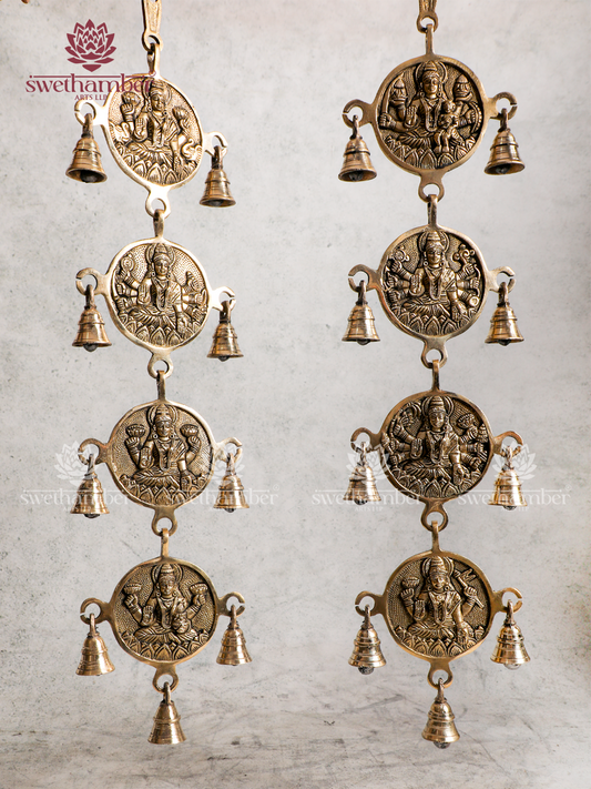 Brass Ashta Lakshmi Wall Hanging with Antique Finish