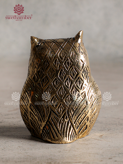 Decorative Brass Owl Statue for Home Décor