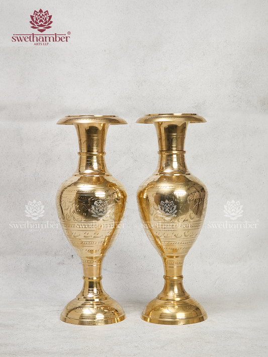 Antique Brass Flower Vase | Decorative Brass Vase for Home Décor Set