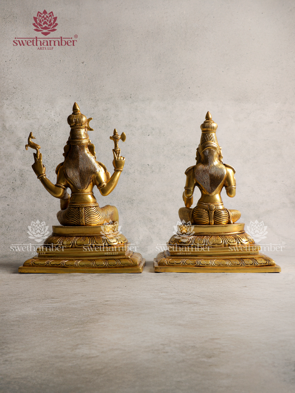 Shiv Parvati Sitting Brass Idol | Divine Shiva Parvati Murti for Home & Temple