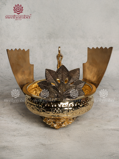Handcrafted Brass Peacock Urli for Pooja & Flower Decoration
