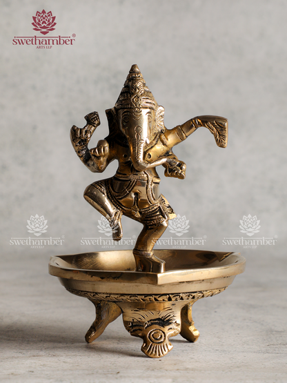Brass Lord Ganesha Oil Diya Lamp