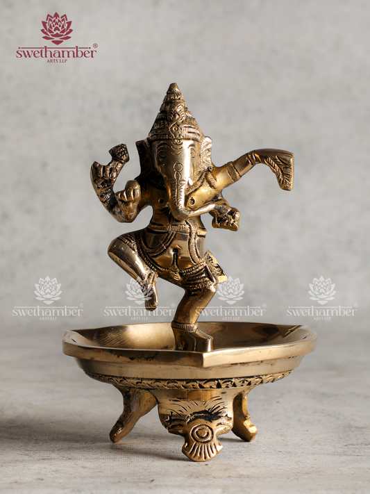 Brass Lord Ganesha Oil Diya Lamp