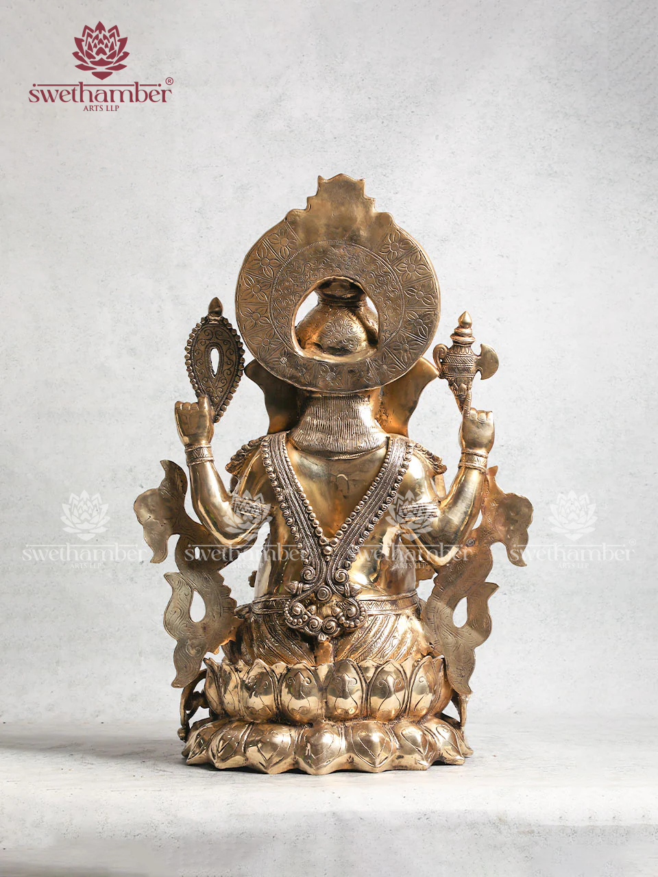 Decorative Brass Lotus Ganesha