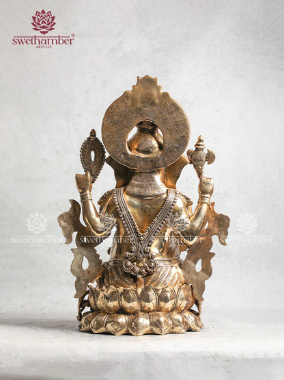 Decorative Brass Lotus Ganesha