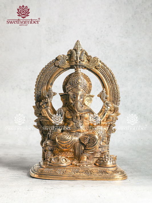 Brass Ganesh With Back Arch