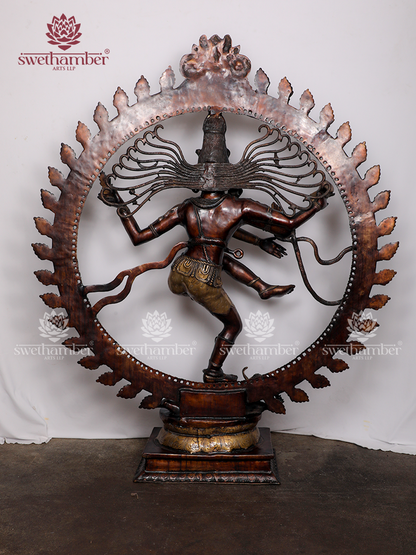 Large Nataraj Statue | Lord Shiva Nataraja Brass Idol for Home, Temple & Décor