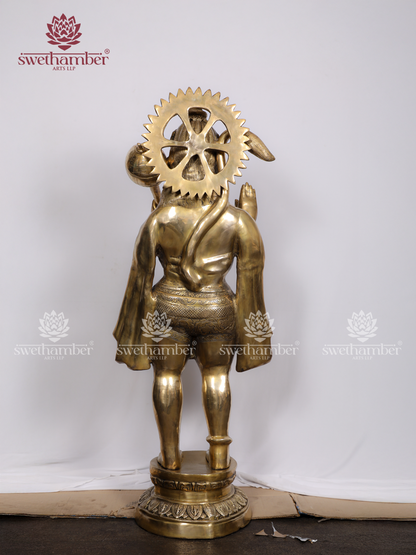 Standing Large Hanuman Statue | Lord Hanuman Brass Idol for Temple, Entrance & Pooja
