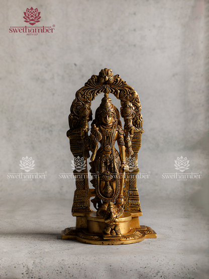 Brass Standing Vishnu Idol | Lord Vishnu Statue for Pooja