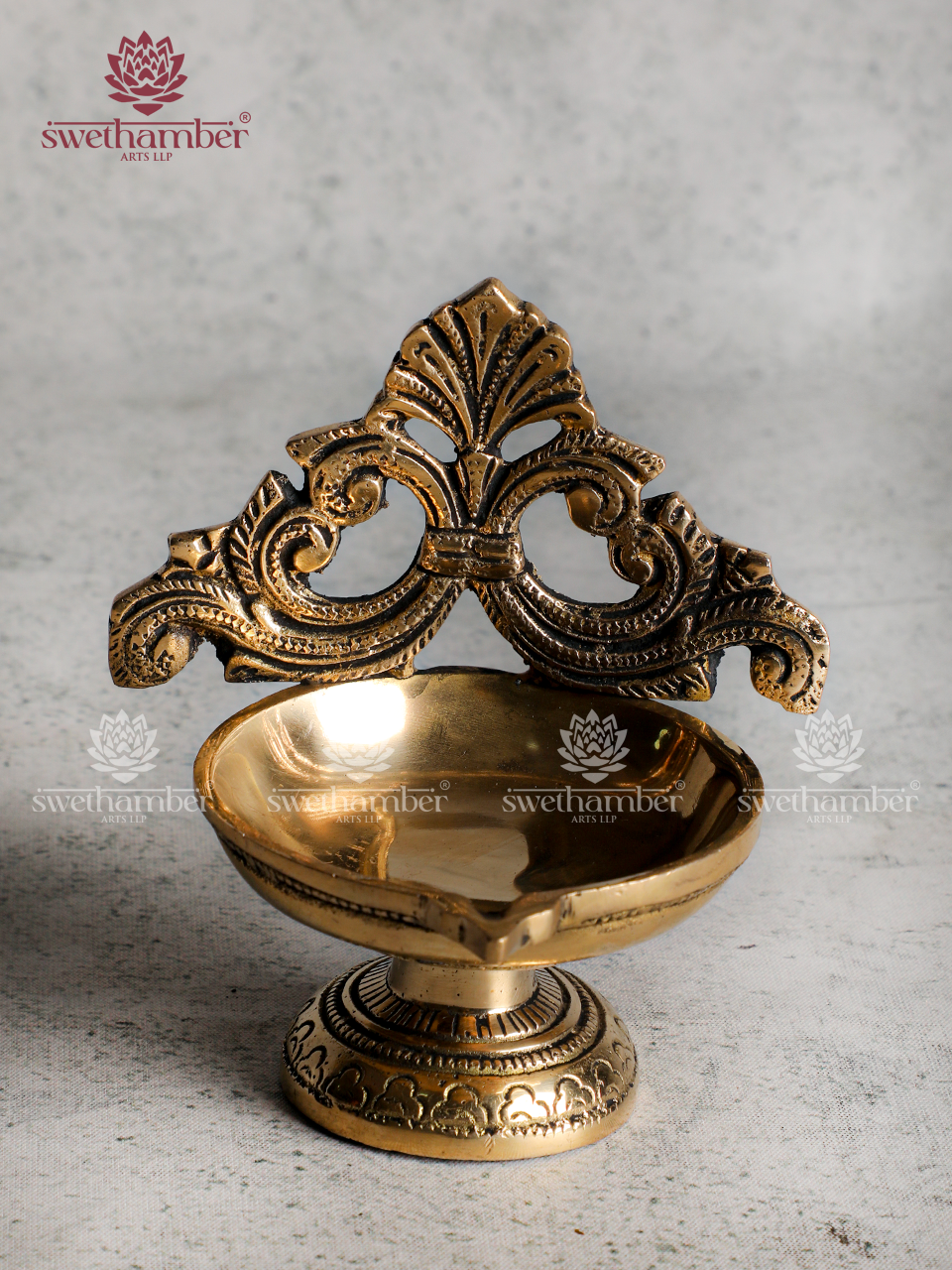 Brass Small Design Deepa Set