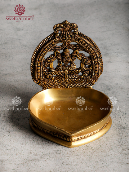 Brass Gaj Lakshmi Deepa– Designer Oil Lamp for Pooja, Vastu & Home Décor