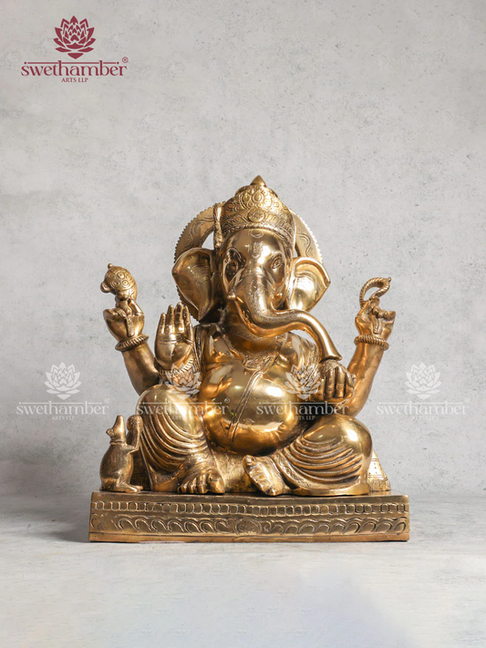 Brass Ganesh Idol For Good Luck