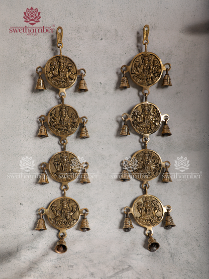 Brass Ashta Lakshmi Wall Hanging with Antique Finish