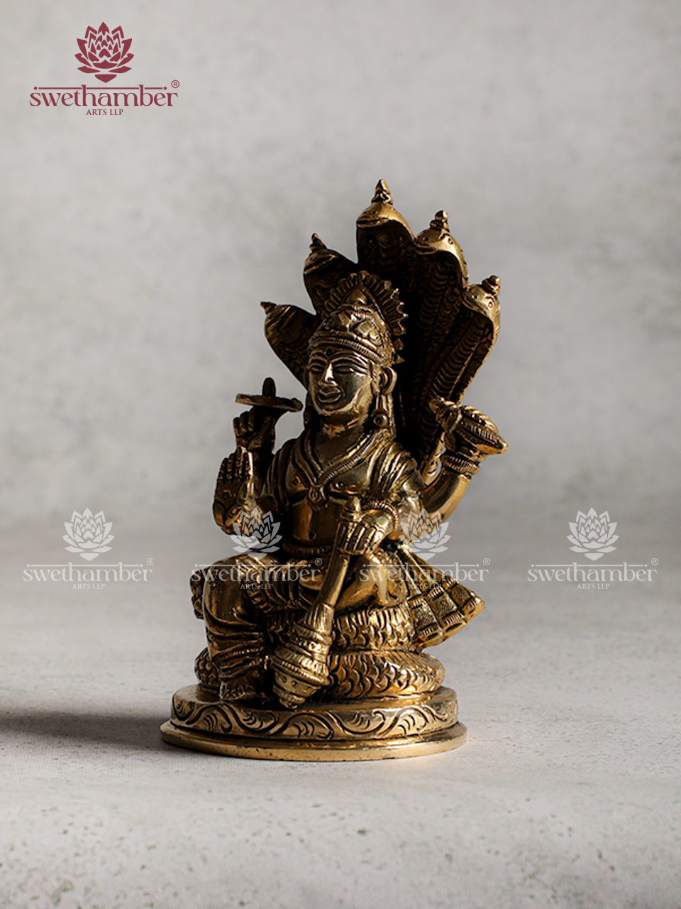Lord Vishnu Seated Brass Idol | Blessings of Peace & Protection