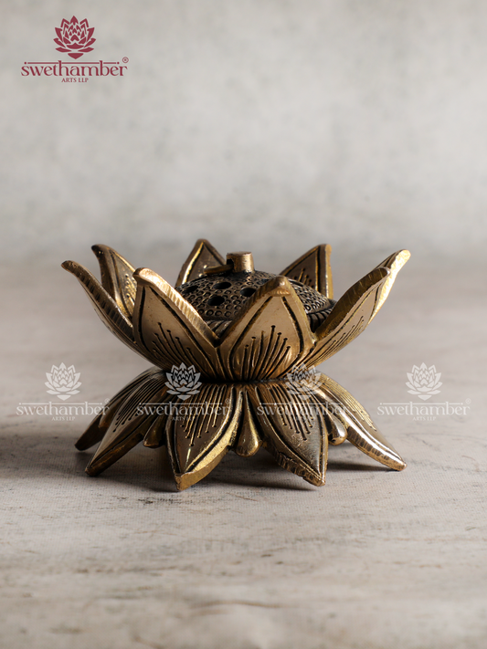 Antique Finish Brass Flower Dhoop Dhani