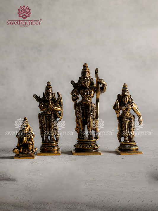 Small Ram Darbar Brass Idol – Antique Finish