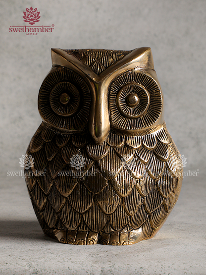 Brass Owl Idol – Decorative Artifact