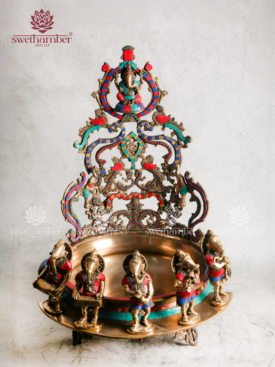 Auspicious Ganesha Urli & Musical Set for Home Décor