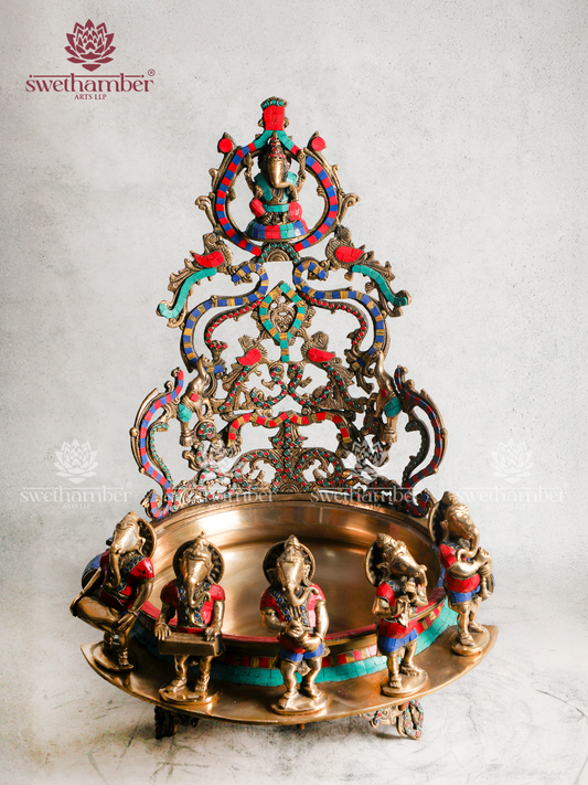 Auspicious Ganesha Urli & Musical Set for Home Décor