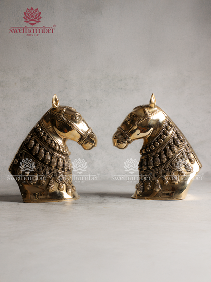 Antique Finish Brass Horse Bust | Royal Home Decor