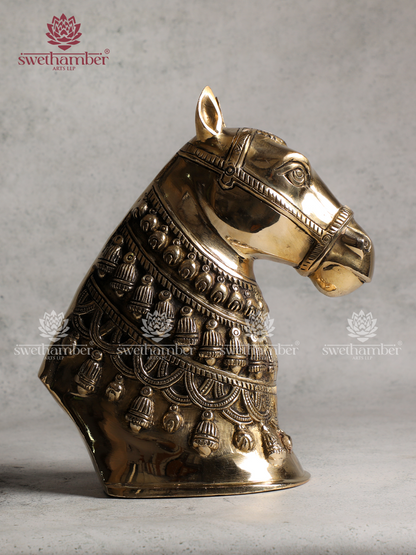 Antique Finish Brass Horse Bust | Royal Home Decor
