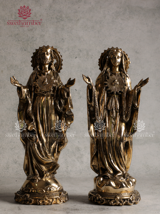 Sacred Jesus and Mother Mary Statue | Holy Family Christian Idol for Home & Church