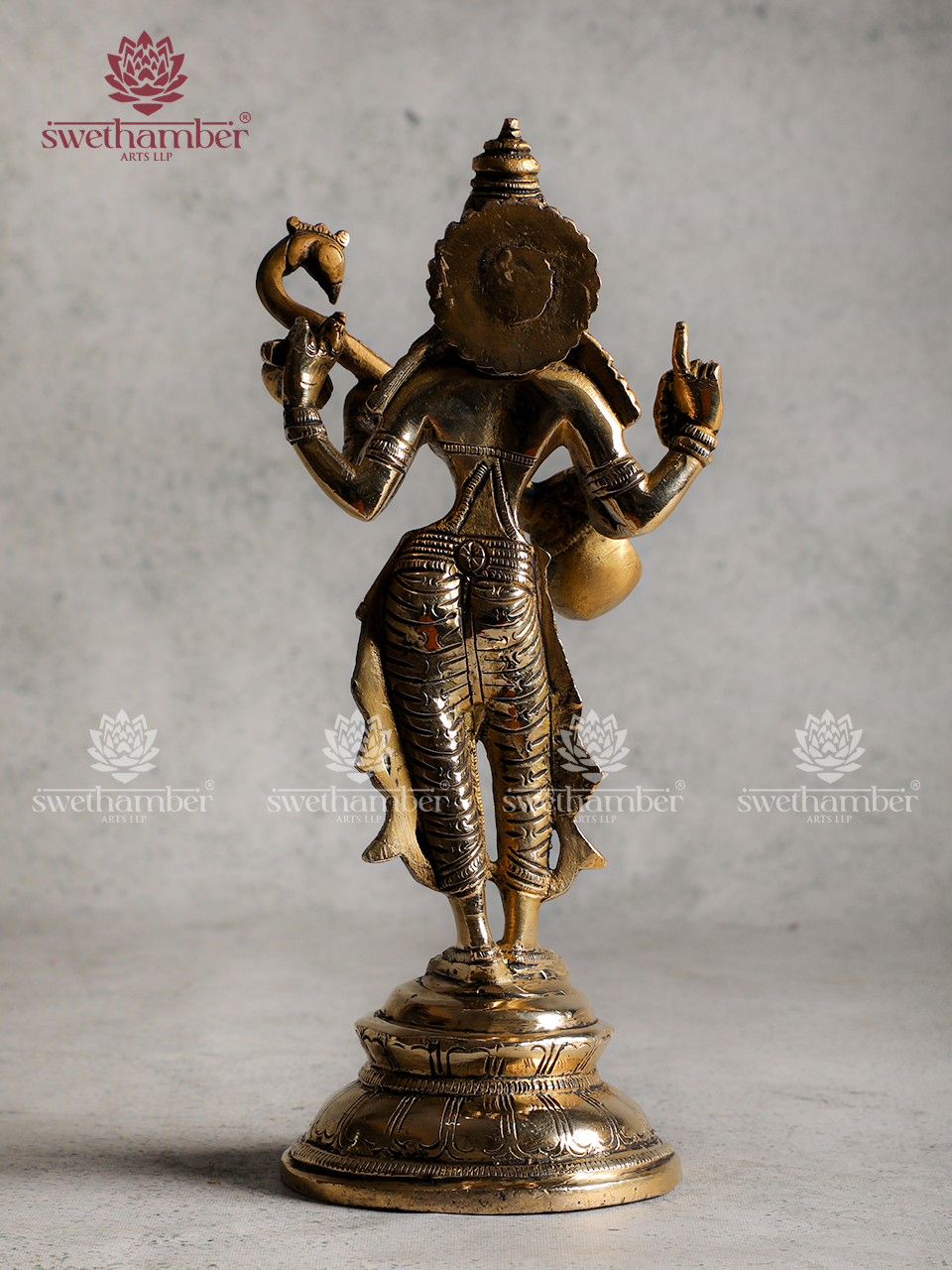 Standing Saraswati Idol | Brass Goddess Saraswati Statue with Veena for Home & Office Pooja