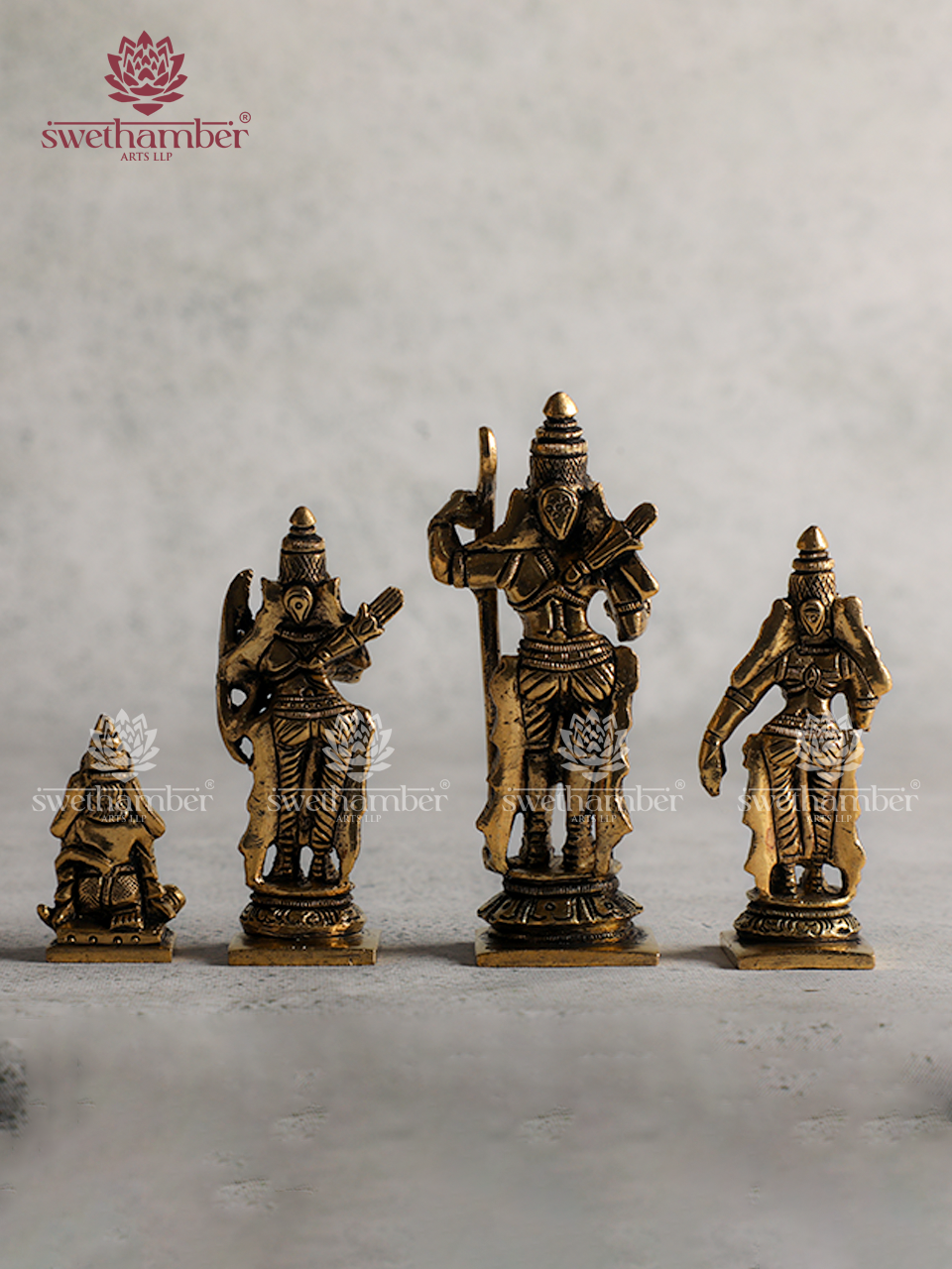 Small Ram Darbar Brass Idol – Antique Finish