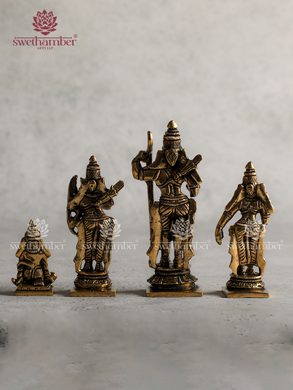 Small Ram Darbar Brass Idol – Antique Finish