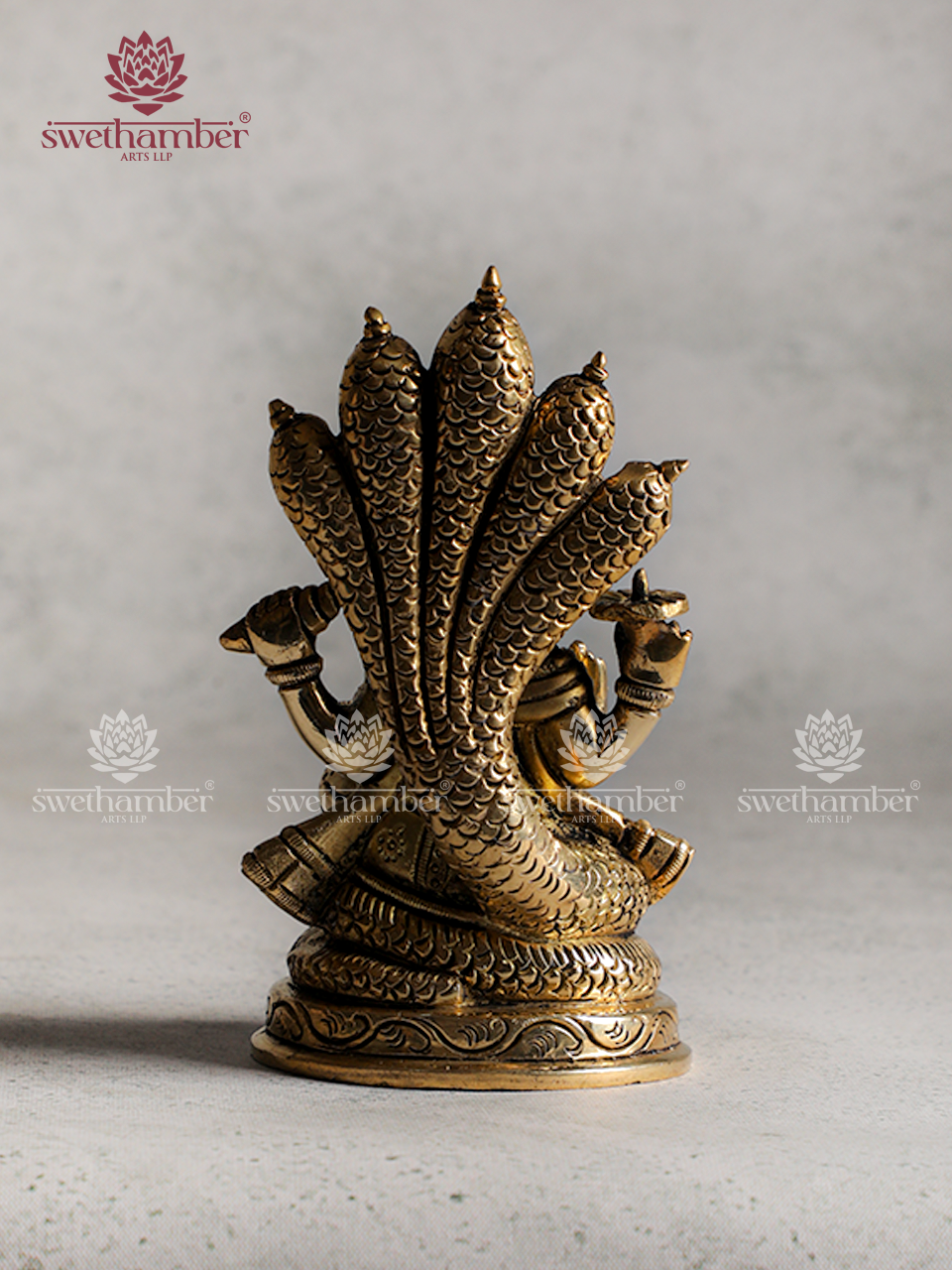 Lord Vishnu Seated Brass Idol | Blessings of Peace & Protection