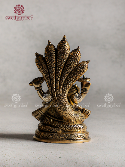 Lord Vishnu Seated Brass Idol | Blessings of Peace & Protection