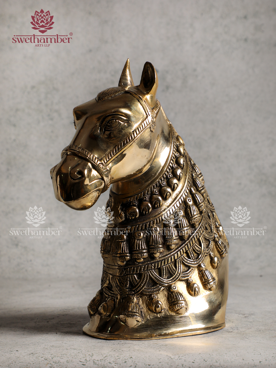 Antique Finish Brass Horse Bust | Royal Home Decor
