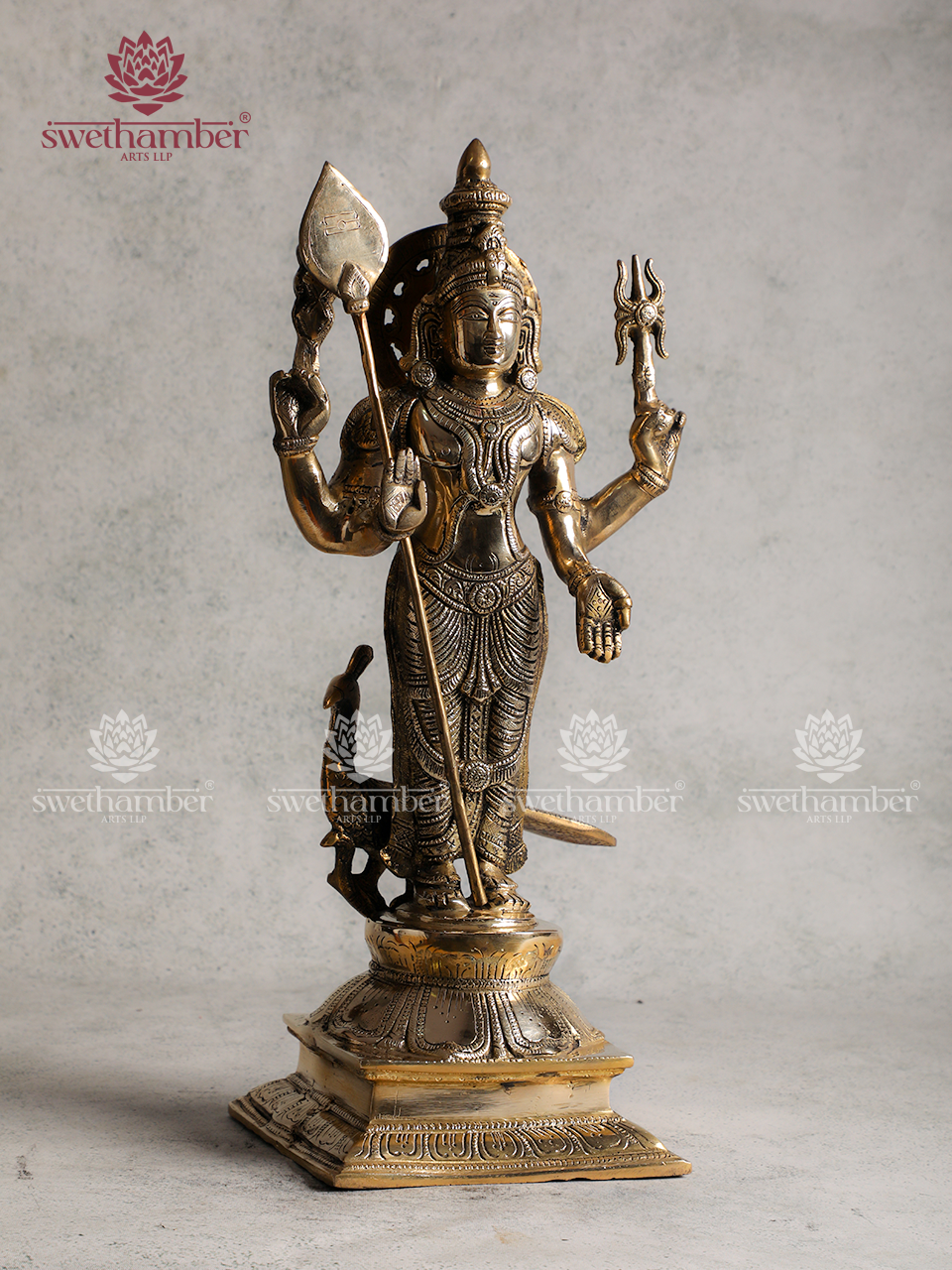 Skanda Swamy Brass Statue | Kartikeya Idol for Pooja Room