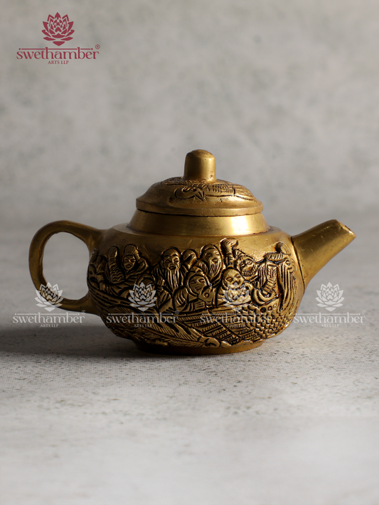 Mini Decorative Brass Kettle | Antique Finish Home Decor