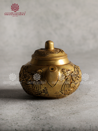 Mini Decorative Brass Kettle | Antique Finish Home Decor